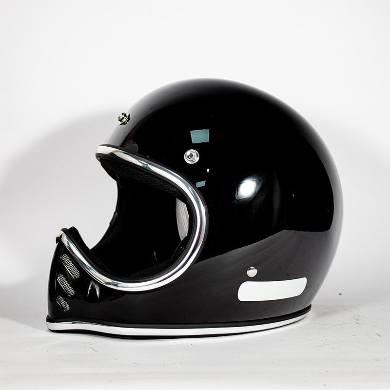 Capacete de motocicleta retrô japonês cruise ponta de vidro plástico reforçado com fibra capacete de motocicleta integral