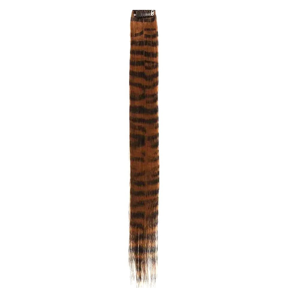 Synthetic Feather Hair Extension Colorful Fake Hair Clip In One Piece Hairpiece For Women Cosplay Party Y2K Style