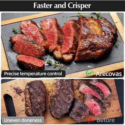 Fritadeira de ar portátil de vidro 4 em 1 com calor preciso de 60-200°C Tecnologia Max Crisp Recipientes duplos de 4,2QT e 1,6QT com tampas Congelador Lavável na Máquina de Lavar Louça