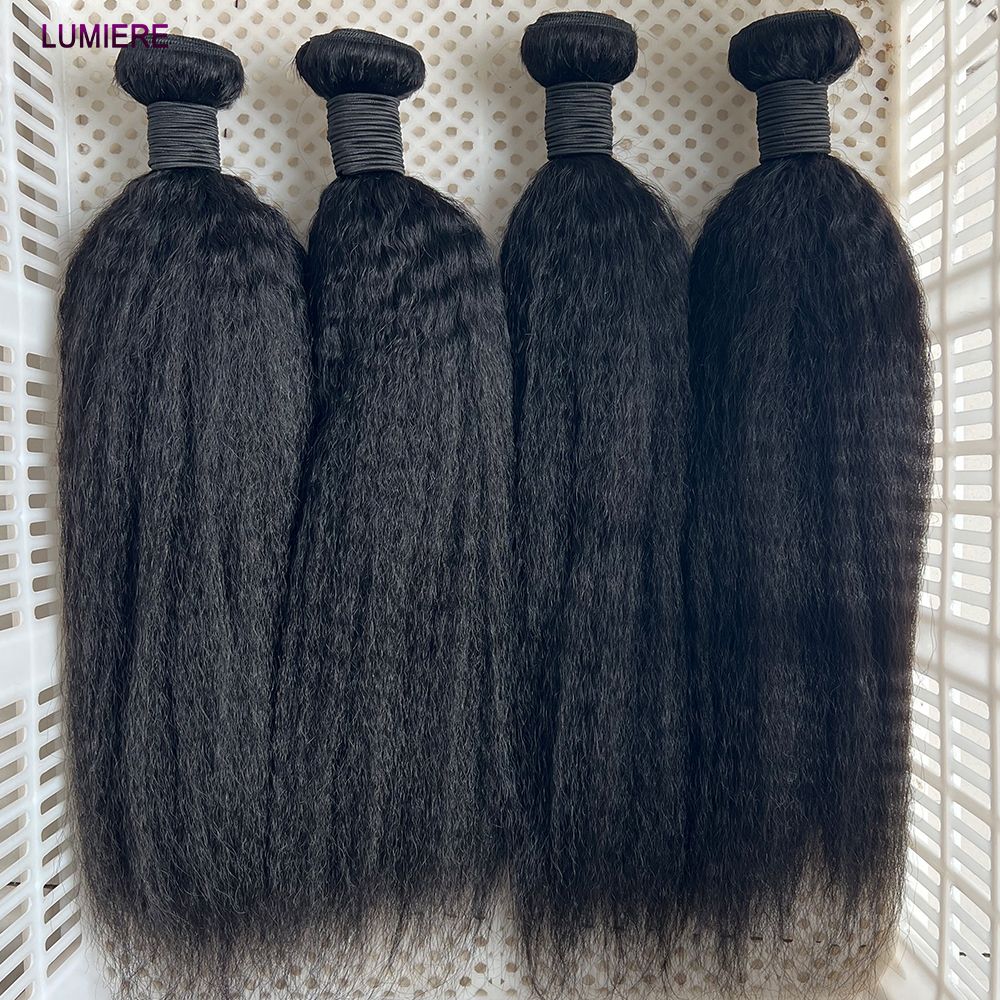 Pacotes de Cabelo Humano Liso Kinky Yaki 100% Cabelo Humano Virgem Puro Brasileiro Extensões de Cabelo em Promoção/Liquidação