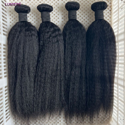 Pacotes de Cabelo Humano Liso Kinky Yaki 100% Cabelo Humano Virgem Puro Brasileiro Extensões de Cabelo em Promoção/Liquidação