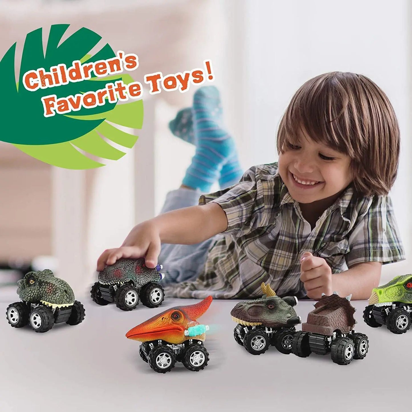 Brinquedos de Dinossauro Carrinhos de Fricção Mini Caminhão Monstro Conjunto de Brinquedos para Crianças Meninos e Meninas Presentes