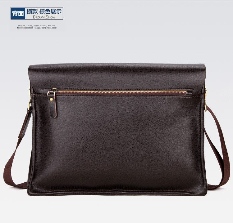 New Men's Bag, Business Shoulder Bag, Wear-resistant Waterproof PU Leather 10 Inch Capacity Men's Briefcase POLO Casual Bag