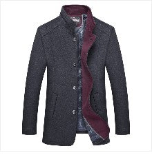 Winter Jacket Men Wool Pea Coat Oversized Overcoat Solid Business Casual Coat Men's Clothing Woollen Coats 4XL AF2011