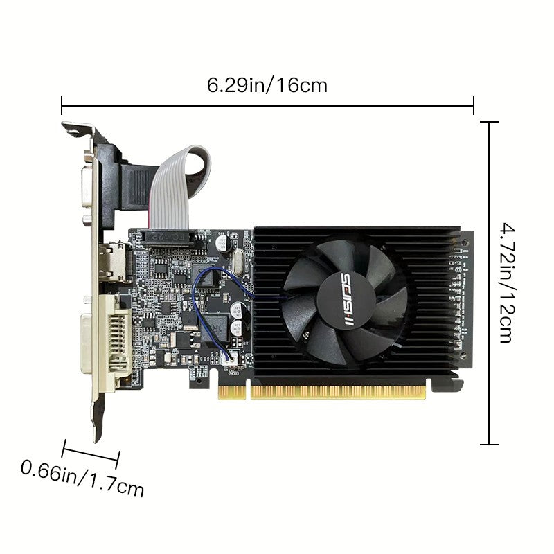 SEJISHI GT610 2GB DDR3 Video Card - Ideal for Home/Office PCs, Reliable & Low Maintenance