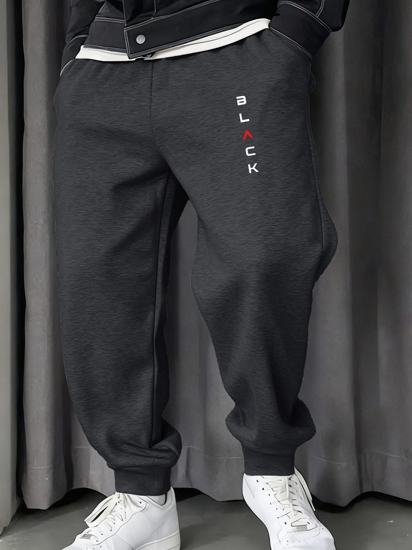 Calça Moletom Masculina Estampada Simples Preta Confortável Calça Multicolorida Y2K Calça de Moletom Casual para Corrida Unissex