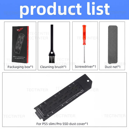SSD Heatsink Dust Cover For PS5 Slim/Pro Console M.2 SSD Extension Slot Heat Dissipation Breathable Hole Aluminum Heat Case