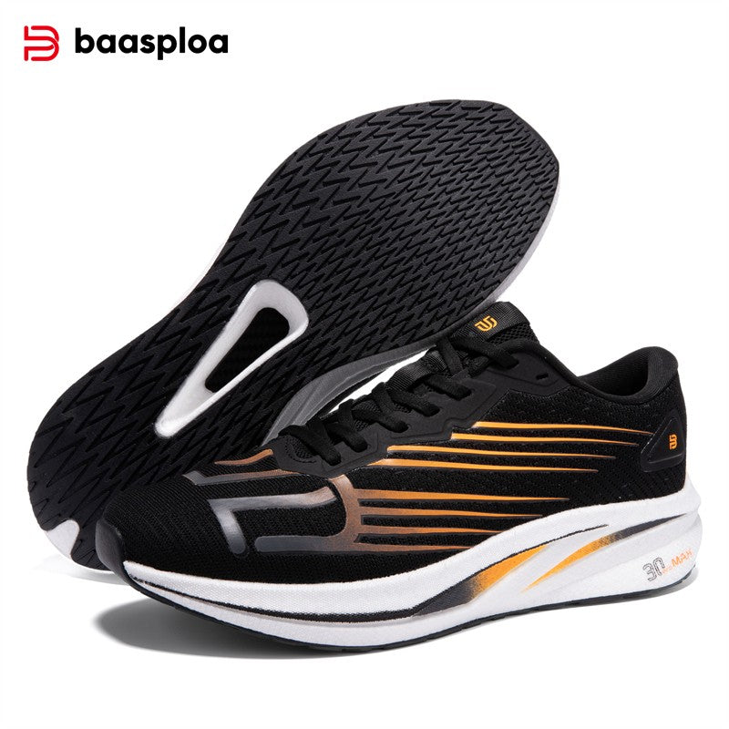 Baasploa Men Jogging Sports Shoes Carbon Plate Professional Cushioning Sneakers Male Outdoor Breathable Non Slip Running Shoes