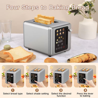 2 Slice Retro Stainless Steel Electric Toaster With Automatic Pop-up For Home Hotel Kitchen Bread Toaster Appliance