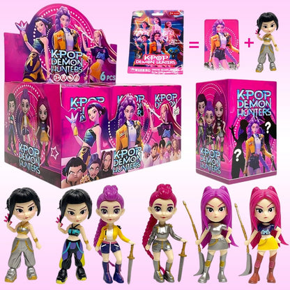 New 10cm 6pcs Random Blind Box Anime K-Pop D-emon H-unters Girl Group RUMI MIRA ZOEY Figure Action Pvc Models Toy Ornament Gifts