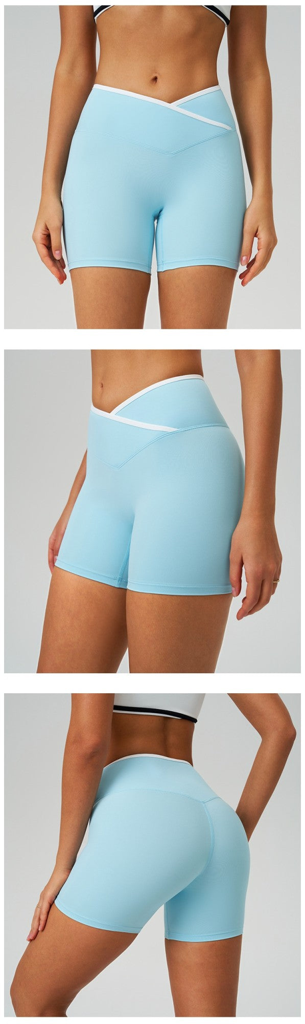 Women Splicing front waist cross Fitness Sport Sports Short High Waist Gym Yoga Short Legging Soft Tight Athletic Comprehensive