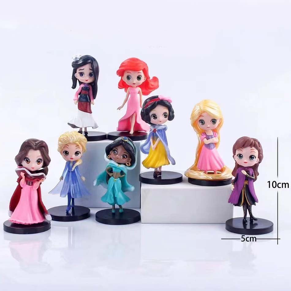 Disney Princess Ariel Rapunzel Cinderella Mermaid Anna Elsa Belle Sofia Snow White Mulan The Little Mermaid Figure Toys Kid Gift