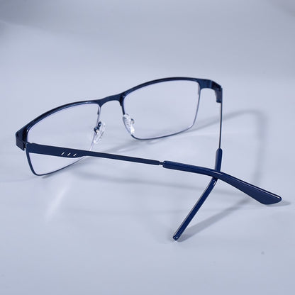 Homens Quadrados Metal Armação Grande Leitura Dobradiça de Mola Óculos de Presbiopia Bloqueio de Luz Azul Proteção Ocular Óculos +75+125+175+4