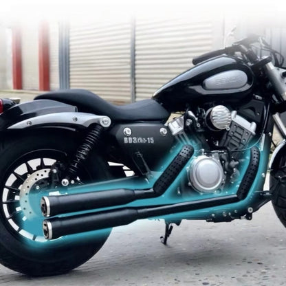 For BENDA Chinchilla 300 modified accessories, double snake-shaped exhaust pipe, deep bass with rich horse hoof sound