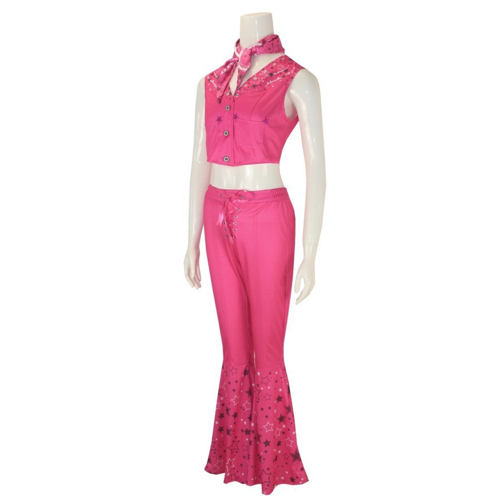 Costume De Cosplay Du Film Ken Pour Adulte, T-shirt Noir, Écharpe Rose, Ensemble Complet, Princesse, Ixde Carnaval D'Halloween