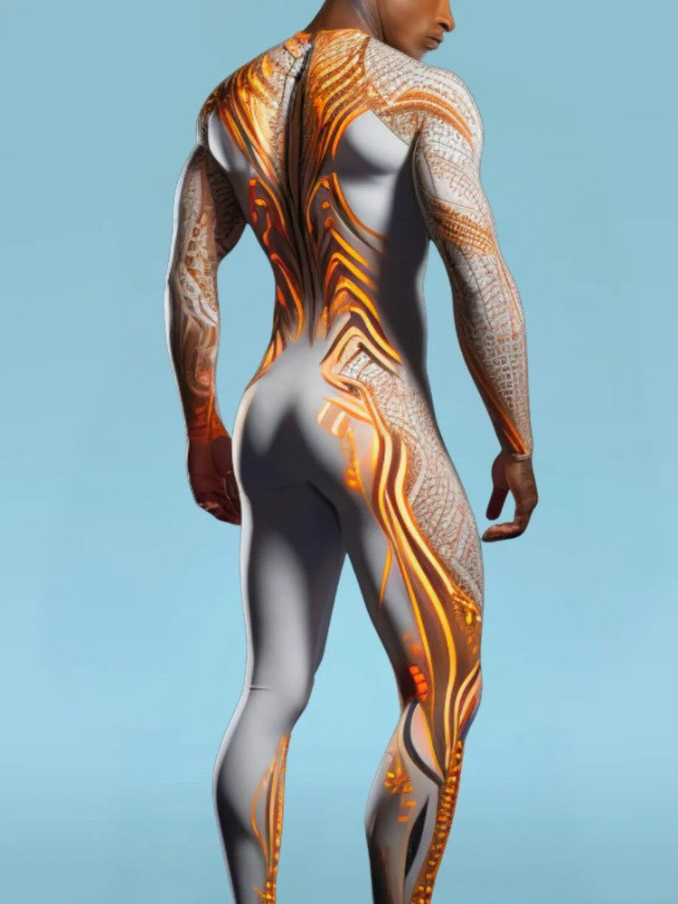 Halloween Smart Artificial Costume Men's Technology Tights Carnival Party Tights Stage Performance Jumpsuit Stretch Bodysuit
