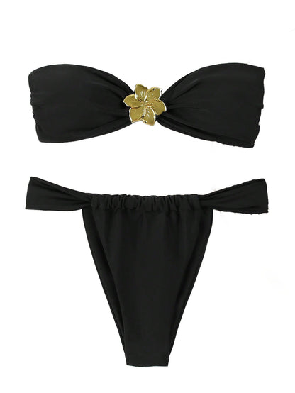 "2025 Sexy Bandeau Push-Up Bikini Set - Brazilian Thong Swimwear for Women";;VERDADEIRO;;"JY777-RE,L