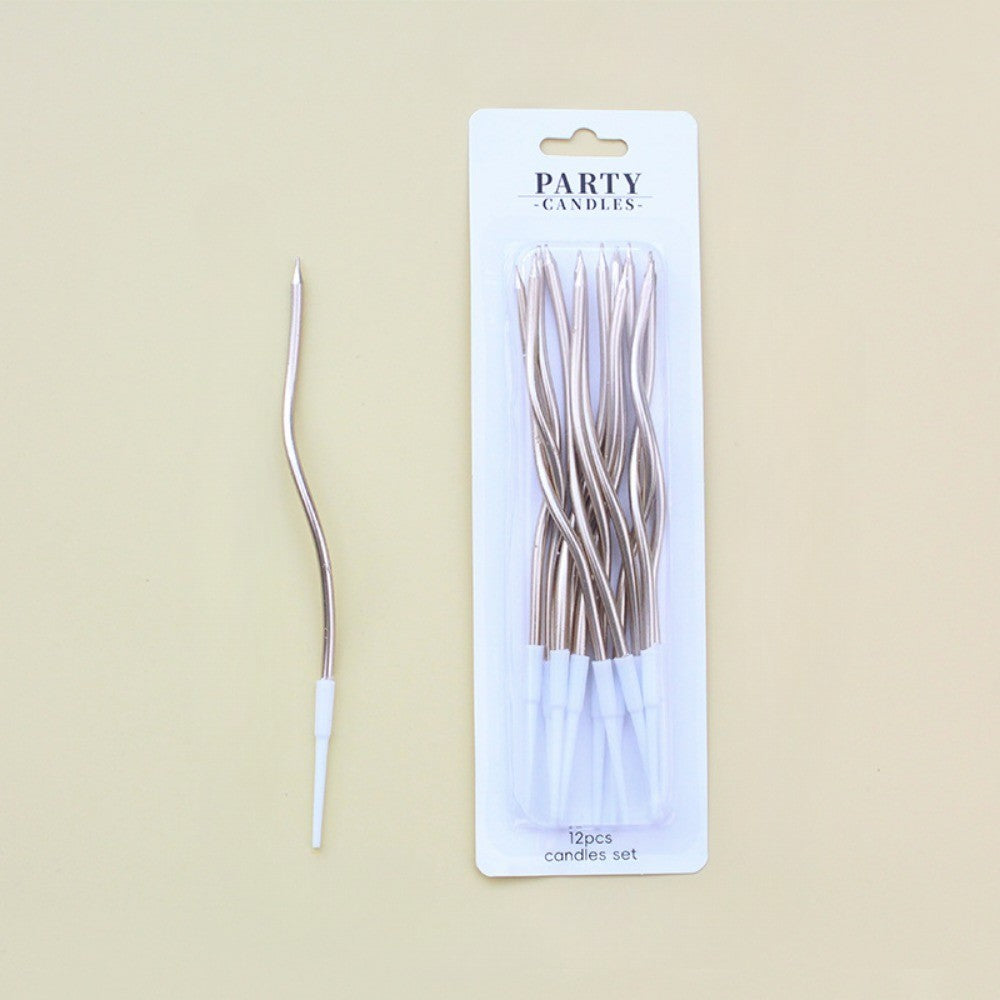 6/12/48pcs Birthday Candles Spiral Cake Candles  Long Thin Cake Candles For Wedding Party And Cake Decoration