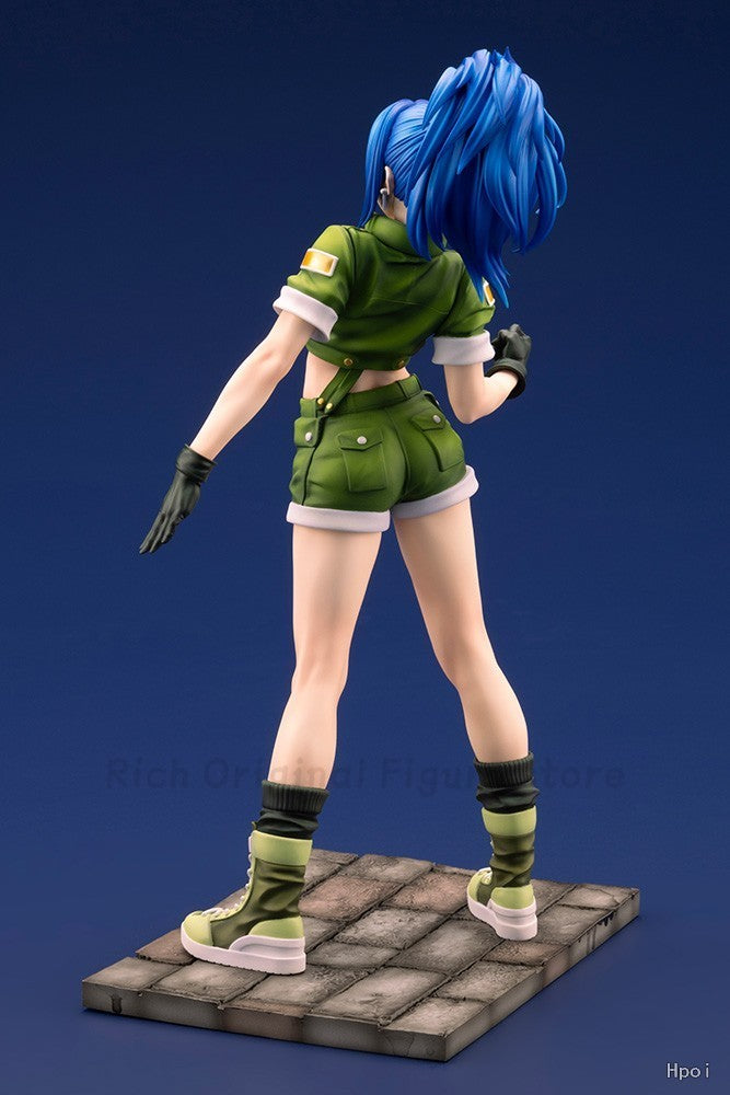 ?Em Stcgk? Original Kotobukiya SNK Série Garota Bonita THE KING OF FIGHTERS '97 Leona Heidern Modelo Estátua Brinquedo
