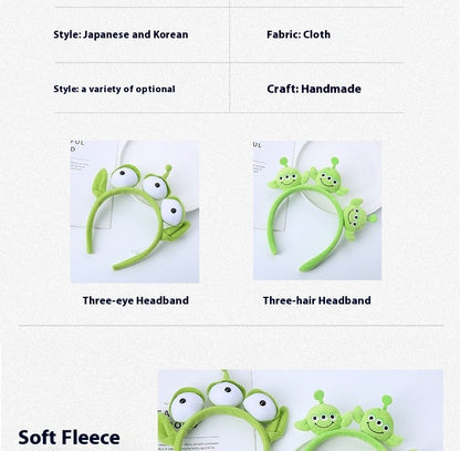 Disney Pixar Toy Story Alien Plush Headband Anime Figura Cosplay Acessórios de Cabelo Alienígena Argola de Cabelo Tiara Desenho Animado Presente Infantil