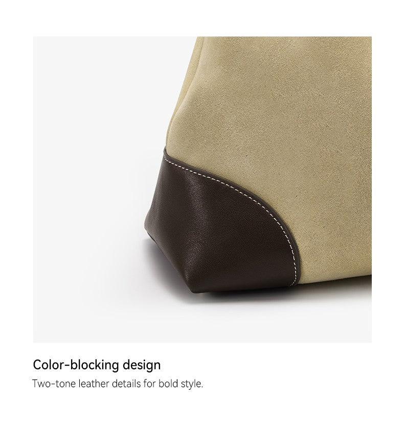 ?Genuine Suede Women's Bag Large Capacity Crossbody Underarm Tote for Commuting Multi-functional Hobo Bag