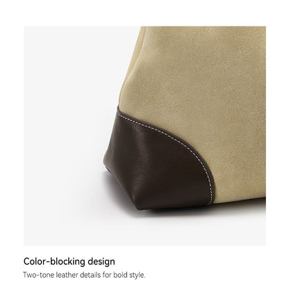 ?Genuine Suede Women's Bag Large Capacity Crossbody Underarm Tote for Commuting Multi-functional Hobo Bag