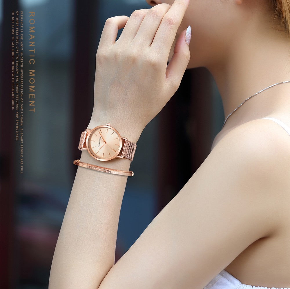 HANNAH MARTIN Brand Quality Stainless Steel Japan Quartz Movement Waterproof Women 36mm Full Rose Gold Ladies Dropshipping Watch