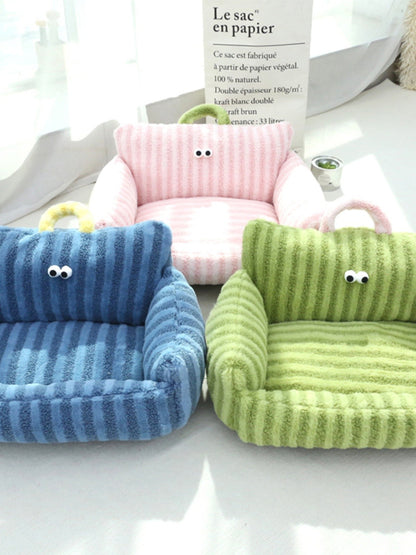 Sofá para Cães e Gatos Cartoon Sle Pet Bed Couch, Série Olhos Grandes, Travesseiro de Uso Diário Outono Inverno, Design de Sofá, Ninho para Pets, Nova Chegada