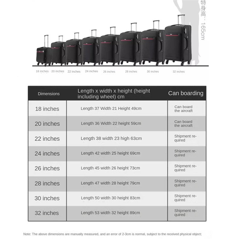 Oxford Cloth Suitcase 20/24/28/32-inch Large-Capacity Luggage Female Male Universal Wheel Business Travel Case