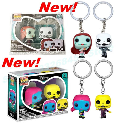 18 modelos de chaveiros de bolso FUNKO O Estranho Mundo de Jack #2 Sally Jack Neve Teddy Prefeito Zero Abóbora Bonecos de Ação