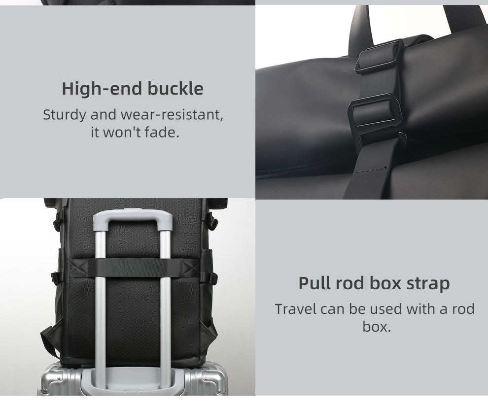 Mochila de Viagem Expansível HK Masculina Grande Capacidade À Prova D'Água Bolsa para Laptop de 15,6" Mochila de Caminhada Ciclismo com Porta USB