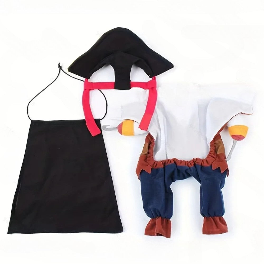 Conjunto de Roupas para Cães Fantasia de Pirata para Animais de Estimação Roupa de Pirata para Cachorro Teddy Fantasias de Halloween
