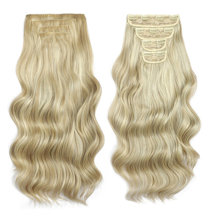 Bio Body Wave Clip in Hair Extensions 22 polegadas 4 peças/lote 220g Macio Natural Fibra Sintética Resistente ao Calor Clip in