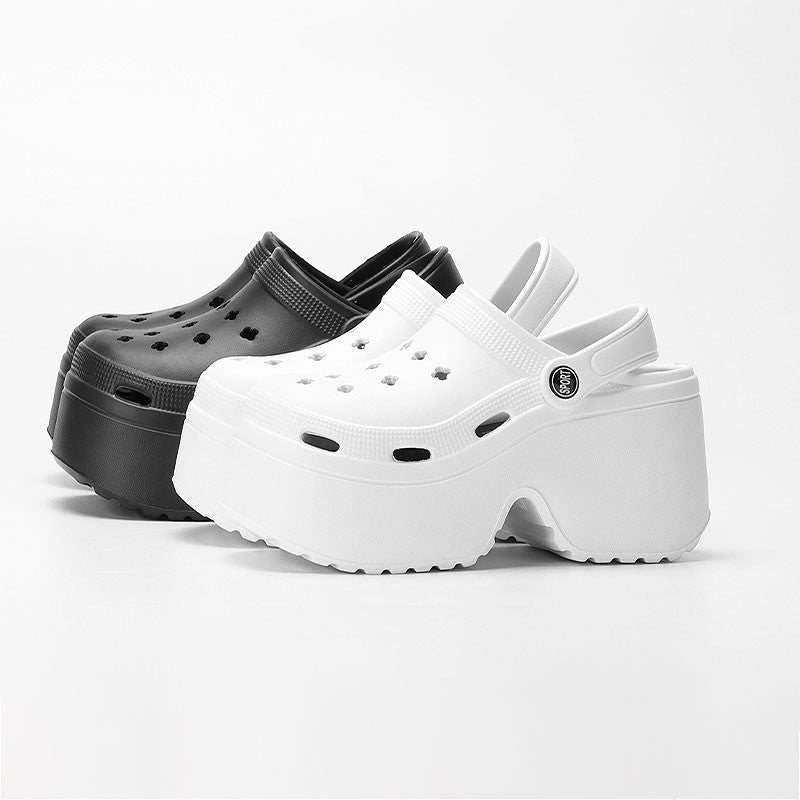 Women's Wedges Heel Sandals Summer 2024 Closed Toe Chunky Platform Sandalias Mujer Hollow Out Thick Sole Non-slip Slides Ladies