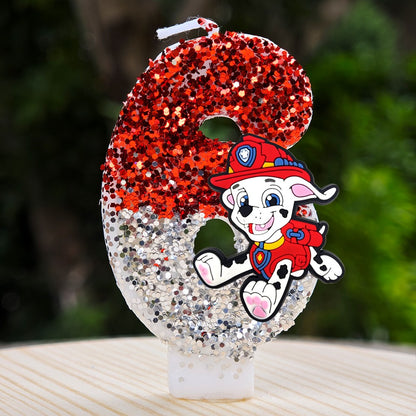 Paw Patrol Candle 0-9 Number Candle Paw Patrol Cartoon Character Party Cake Plug-in Birthday Cake Decoration Baby Shower Gift