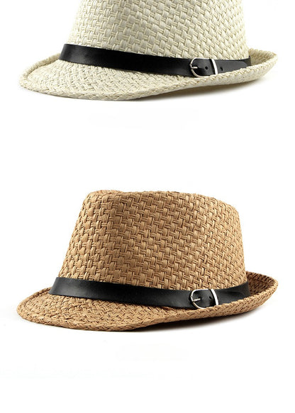 Chapéu Jazz Coreano Moderno Simples Chapéu de Sol Feminino Verão Protetor Solar Respirável Chapéu de Palha para Homens