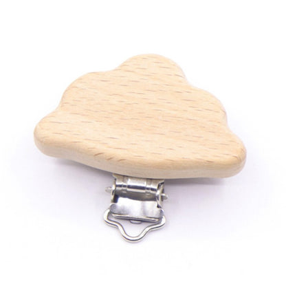 5Pcs/Sets Baby Pacifier Clips BPA Free Cute Modelling Beech Pacifier Clip Baby DIY Cartoon Animal Wooden Log Nipple Chain Holder