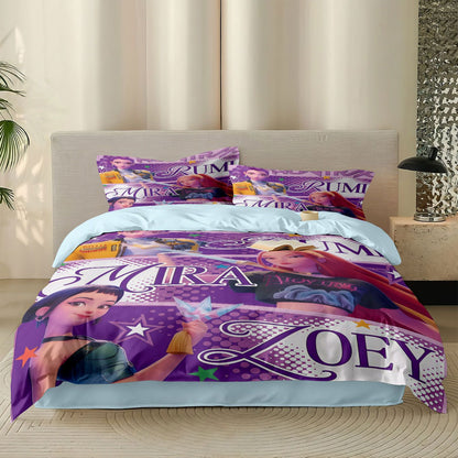 3pc Cartoon K-Pop Demon Hunters Girl Group Print Coreless Duvet Cover Set Multi Size Bedroom Dormitory Soft and Machine Washable