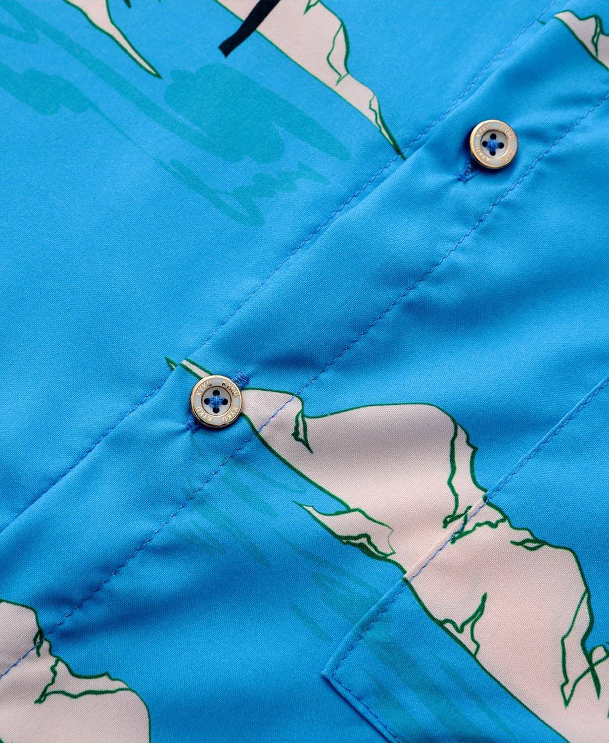 KYKU Hawaiian Mens Shirts Casual: Beach Vacation Tropical Mens Button Down Short Sleeve Shirt with Pocket