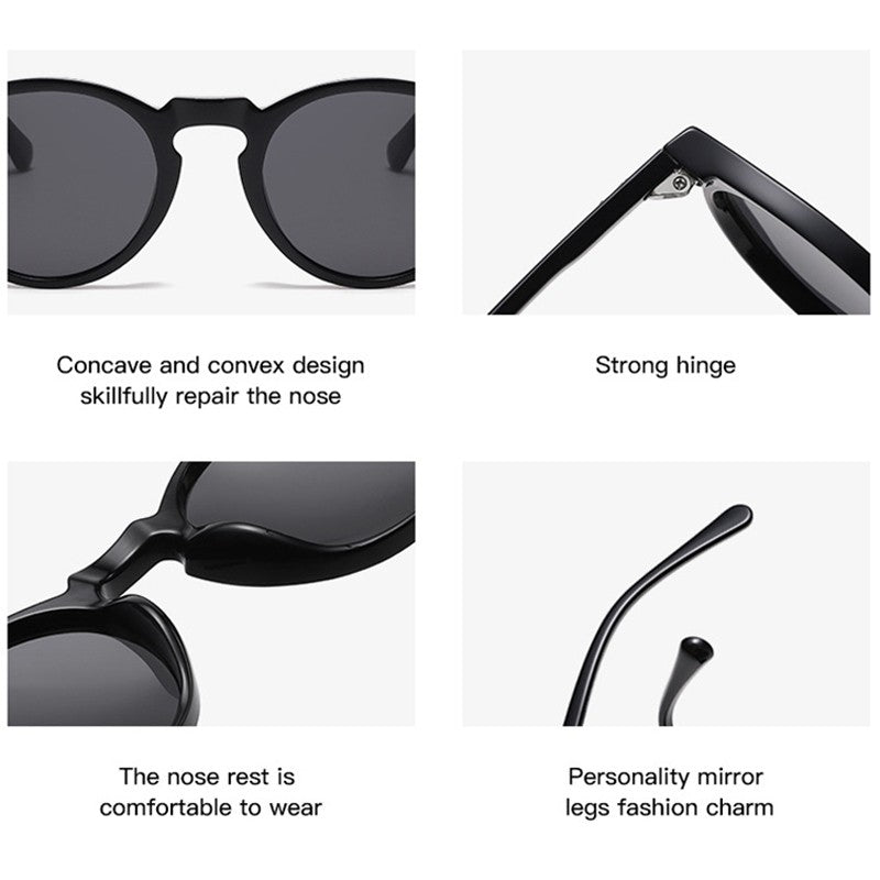 Óculos de Sol Redondos Retrô Masculinos Femininos Pequenos Moda Polarizados Óculos de Sol para Homens e Mulheres Óculos de Condução Estilo Vintage Literário
