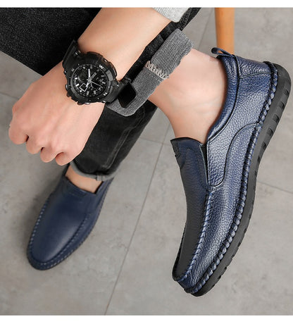 High Quality Leather Men Casual Shoes Breathable Mens Loafers Italian Luxury Brand Formal Mens Dress Shoes Slip-on Driving Shoes