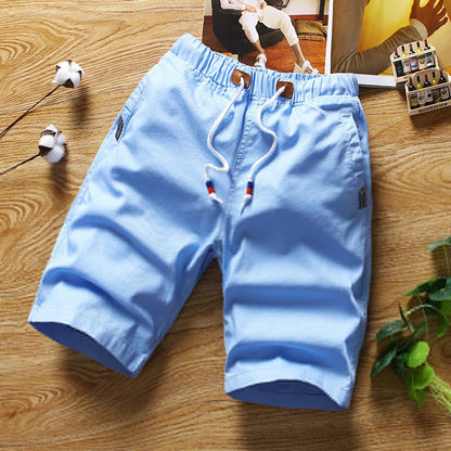 White Shorts Men Cotton Casual Shorts Bermudas Summer Slim Fit Drawstring Shorts Daily Wear Soft Touch and Comfortable Pants