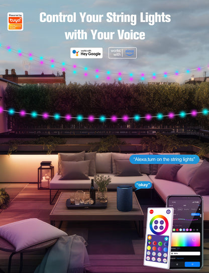 5M/10M/15M/20M Smart LED Light String Fairy Lights For Garden Christmas Halloween Festival Party Decor Outdoor Indoor