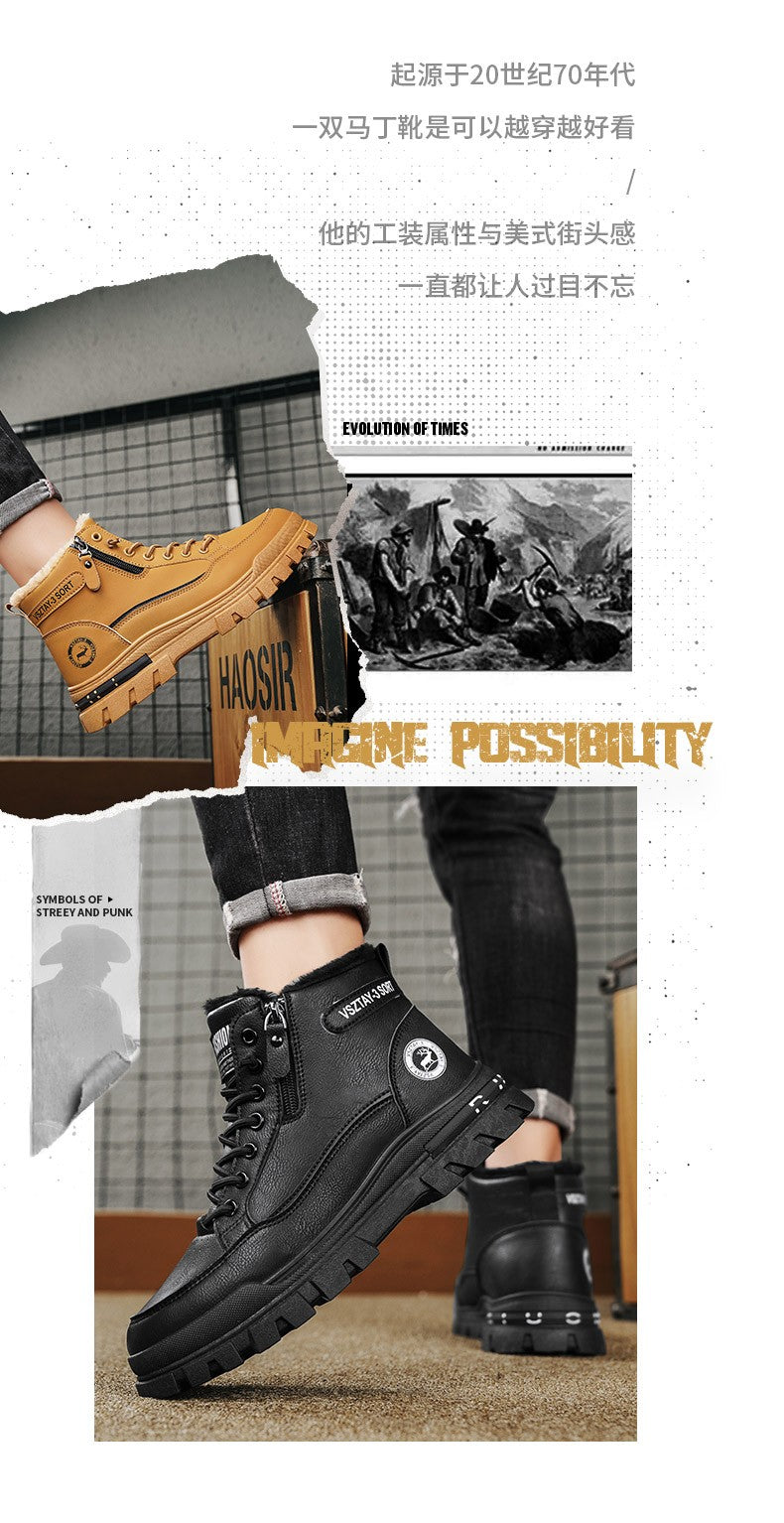 Men's winter warm ankle boots, new anti-slip sports shoes, men's motorcycle snow boots Botas Para Hombre