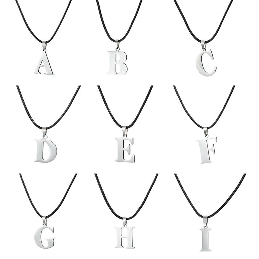 Novo Colar Inicial de A-Z Alfabeto em Aço Inoxidável 26 Letras Inglesas Colar Para Homens Mulheres Presentes de Joias Personalizadas