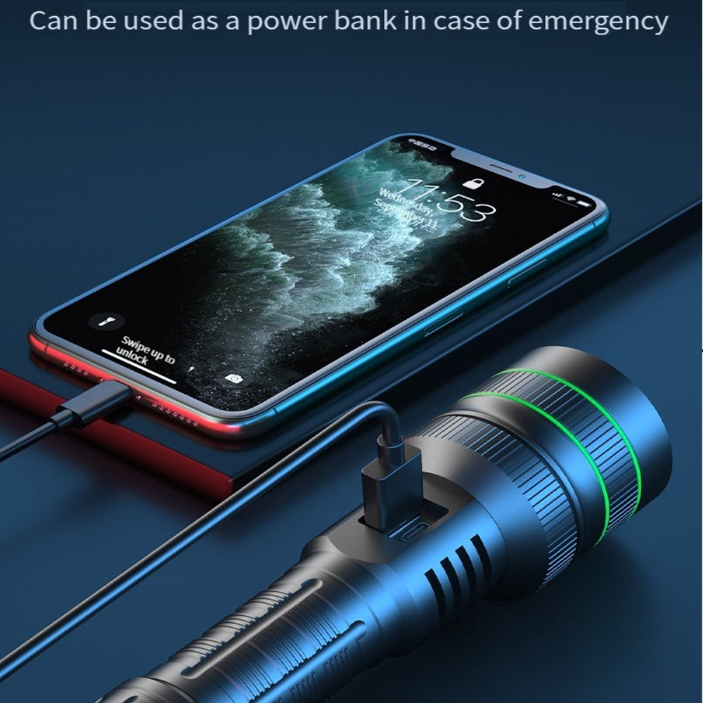 Super Bright Spotlight Long Range LED Flashlight With 26800 Parallel Battery Rechargeable Lamp Tactical Torch Waterproof Lantern