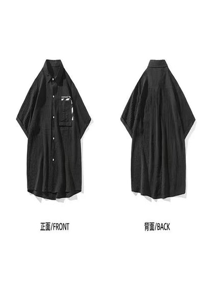 Retro workwear short sleeved suit men's summer thin half sleeved shirt men's street suit MH210