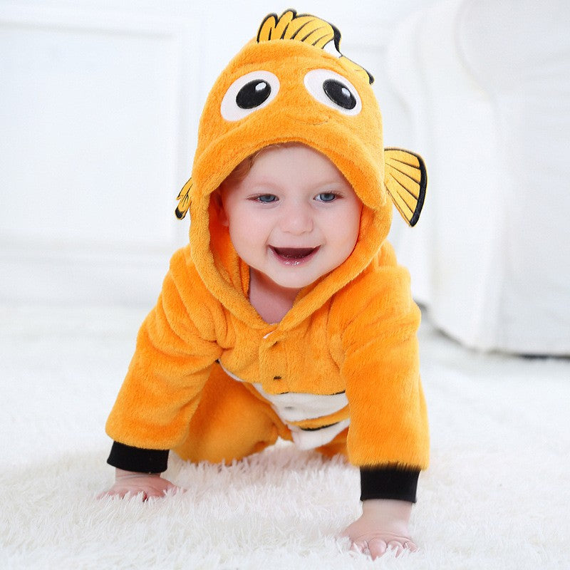 Cosplay Clothes Baby Romper Onesie Infant Boy Girl Cartoon Nemo Baby Onesie Ropa Bebe Rompers Onesie Winter Soft Outfit Costume
