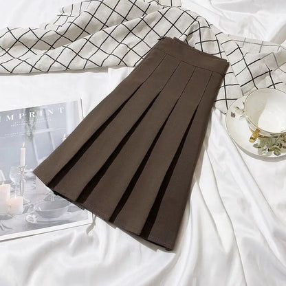 Plus Size High Waist Black Pleated Mini Skirt Sweet School Uniform Style A- Line plus Size Skirt Spring Summer Autumn Small F...