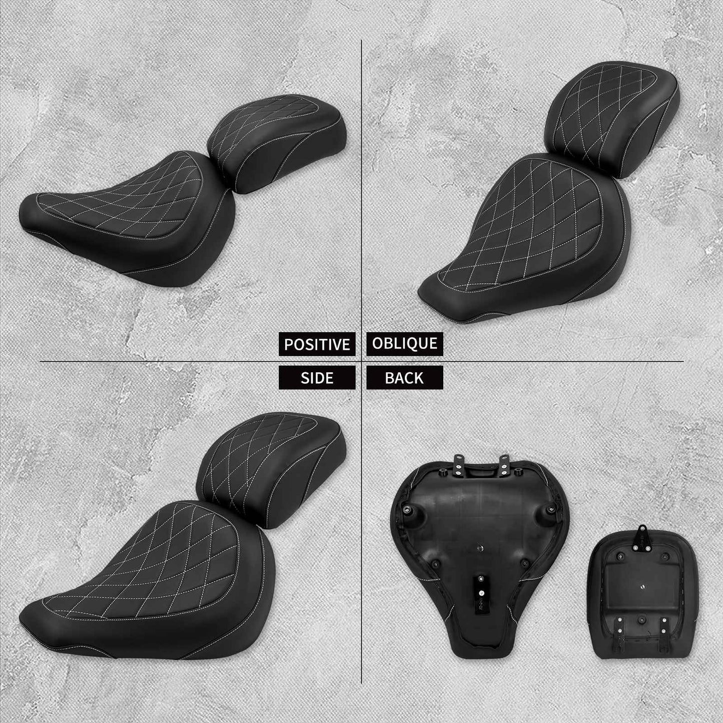 Assento de Passageiro de Motorista de Moto 2 Lugares Preto/Azul/Branco/Vermelho Para Harley Softail Fat Boy FLFB FLFBS 18-Up Breakout FXBR 23-Up